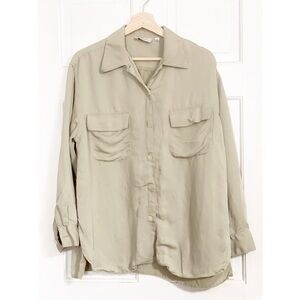 Rubinacci Khaki Button Front Shirt Made in Italy